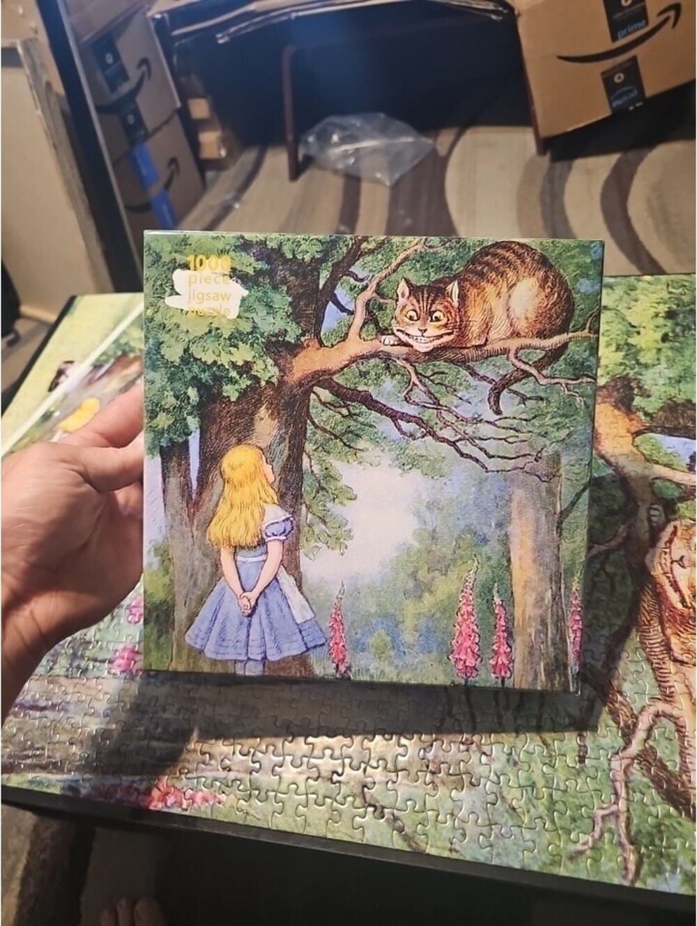 Adult Jigsaw Puzzle Alice and The Cheshire Cat: 1000-piece Jigsaw Puzzles